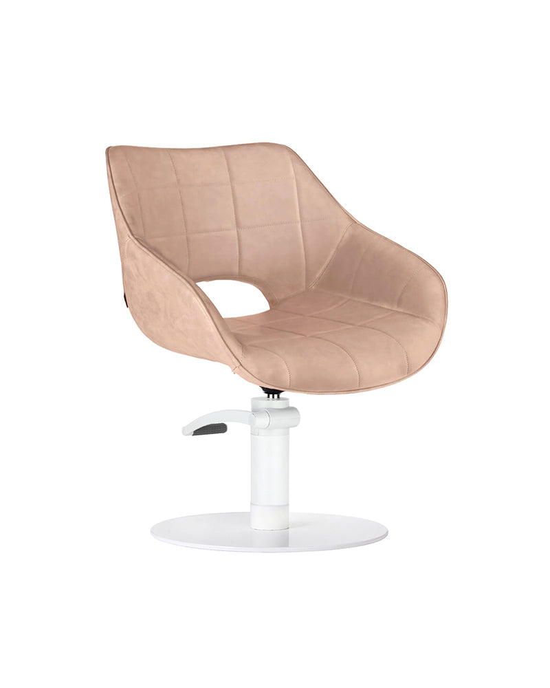 Rosie Blush - Pink hairdressing chair - White plate base
